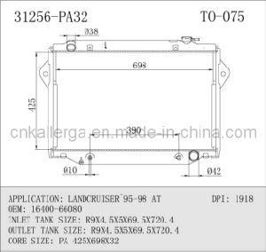 Auto Radiator for Toyota Landcruiser at 31256 (TO-075)