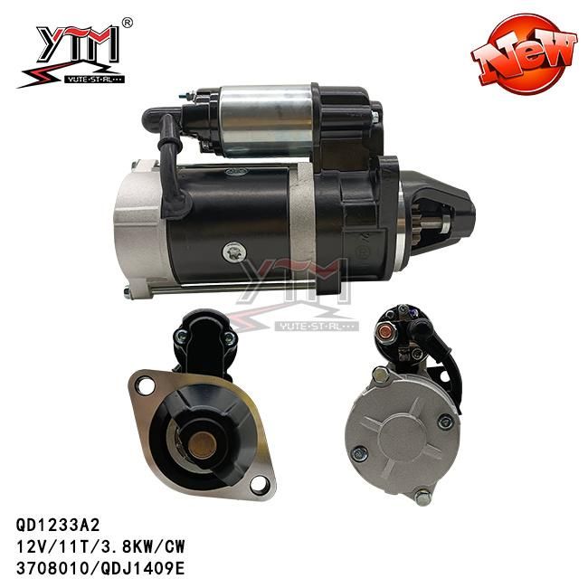 Ytm Starter Motor Qd1233A2 - 12V/11t/3.8kw/Cw for OEM No-3708010/Qdj1409e