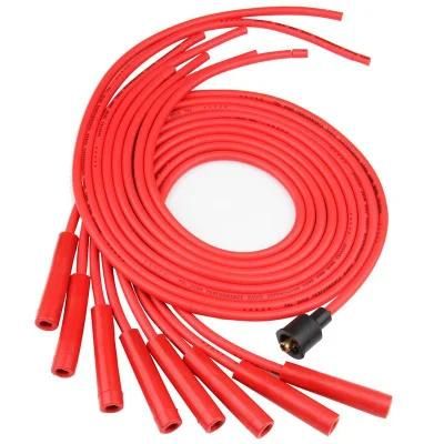 8 mm High Performance New Spark Plug Wire Sets with Straight Silicone Boots