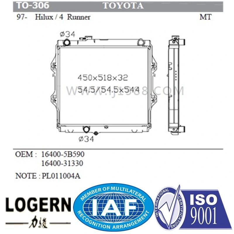 Auto Radiator for Toyota 97- Hilux/4 Runner Mt