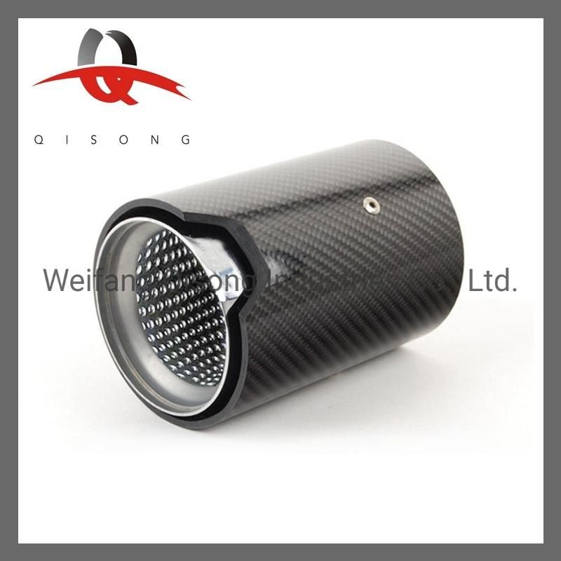[Qisong] Auto Parts Classic Black Carbon Fiber Exhaust Tail Pipe for BMW M2 M3 M4 M5 F80 F8X
