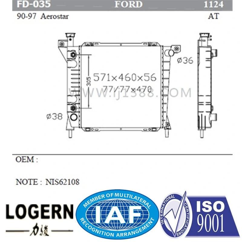 Fd-035 Cooling Machine Aluminum Radiator for Ford Aerostar′90-97 at Dpi: 1124