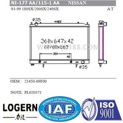Aluminum Radiator for Nissan 180sx/200sx/240sx&prime;93-99 at