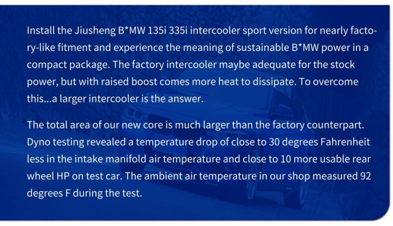 Air Cooler Price Intercooler for BMW E92 E90 07 08 09 10