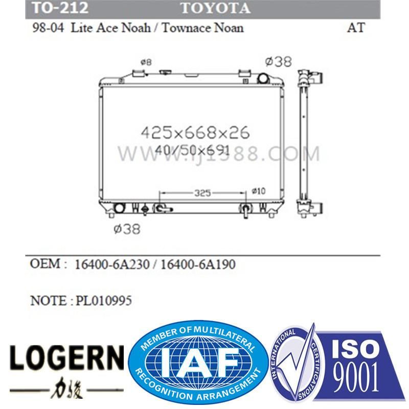 to-212 Radiator for Toyota 96-98 Lite Ace Noah/Townace Noan′98-04 at