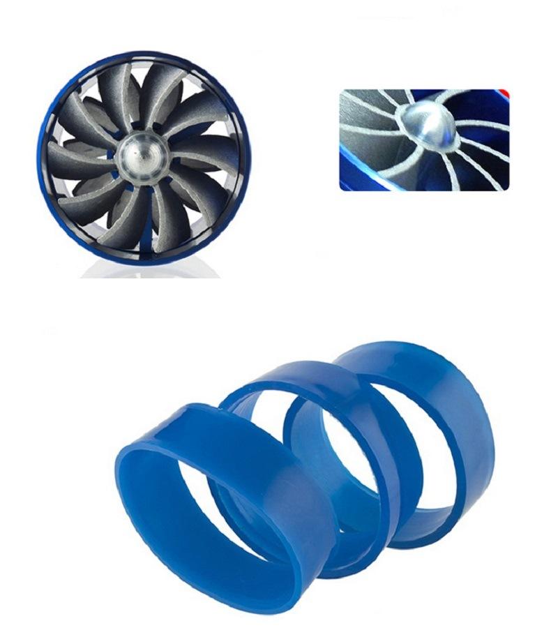 Car Turbinated Dual Fan Turbine Gas Fuel Saver Car Air Intake Turbo, Turbo Replacement Super Charger Fuel Saver Esg14260