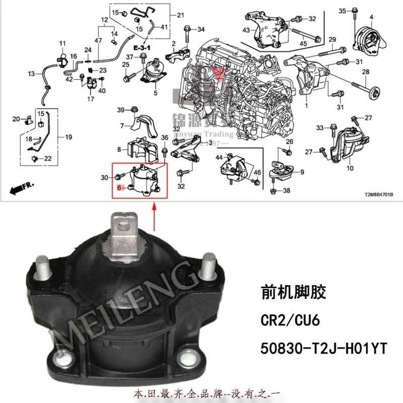 Auto Parts Engien Mounting OEM 50830-T2j-H01 Accord 2013-2017 for Honda