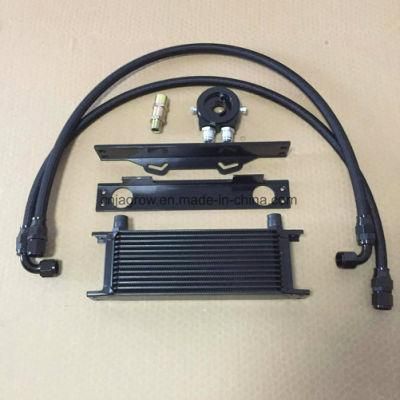 All Black Mocal 13 Row Oil Cooler Kit with Sandwich Adapter+Brackets