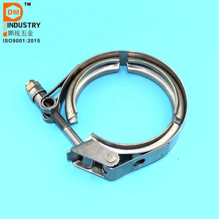 4.0 Inch V-Band Stainless Steel Exhaust Clamp with Flange Stainless Steel Auto Exhaust Pipe Turbo Vibrant V Band Clamp Hose Clamp T Bolt Clamp O Band Clamp
