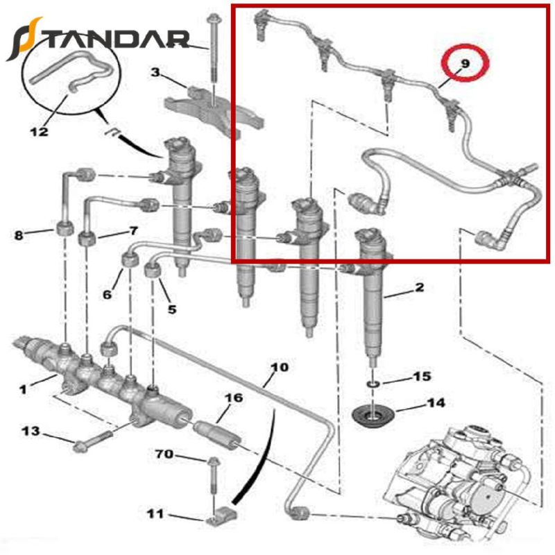 1574L4 Diesel Leak-off Pipe for Ford Transit and FIAT Peugeot