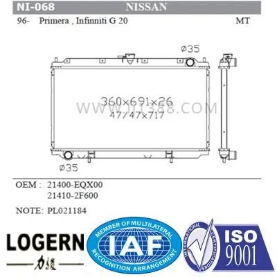 Car Radiator for Nissan Primera/Infinniti G20&prime;96-00 Mt
