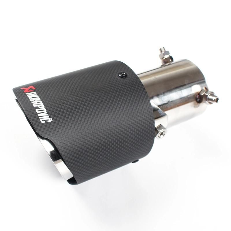 Car Exhaust Dual Outlet Muffler Glossy Exhaust Tip Staggered End