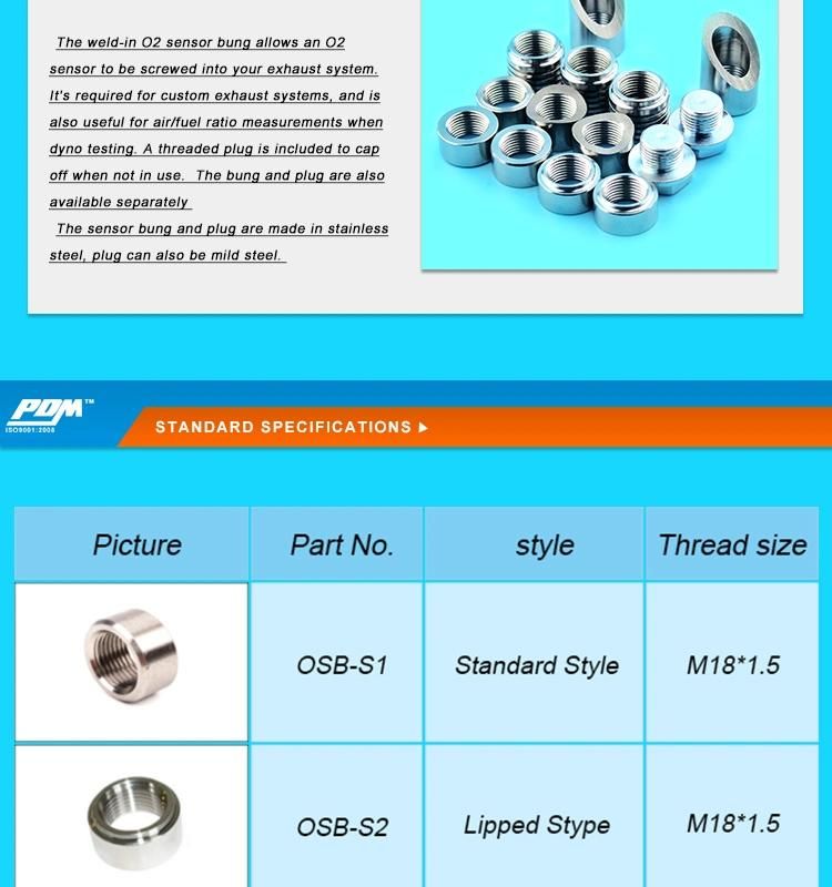M18X1.5 O2 Oxygen Sensor Bung and Plugs