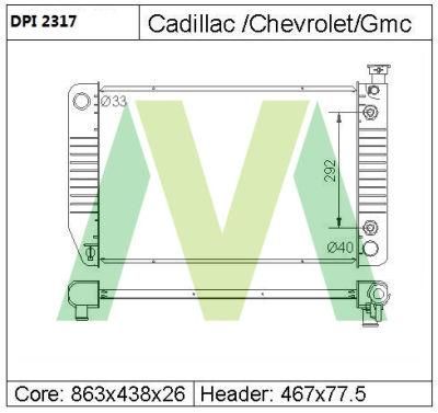 Automotive Radiator for Gmc/Chevrolet Suburban Escalade 95-00 Dpi 2317