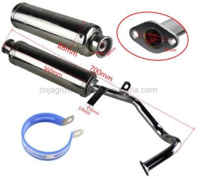 Motorcycle Exhaust Muffler Scooter Performance Exhaust Stainless Pipe for Gy6 50cc 80cc 100cc Scooter High Quality