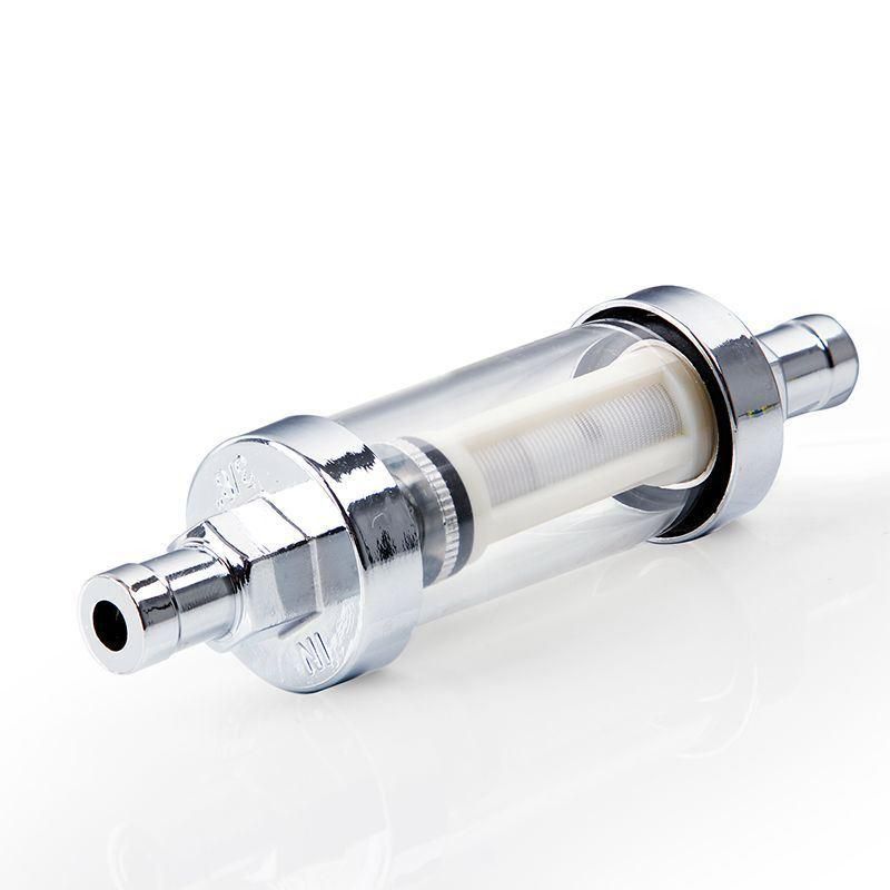 Auto Clear View Glass 3/8" Chrome Inline Fuel Filter