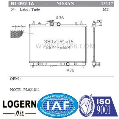 Car Aluminum Radiator for Nissan Latio/Tiide&prime;04- Mt Dpi: 13217