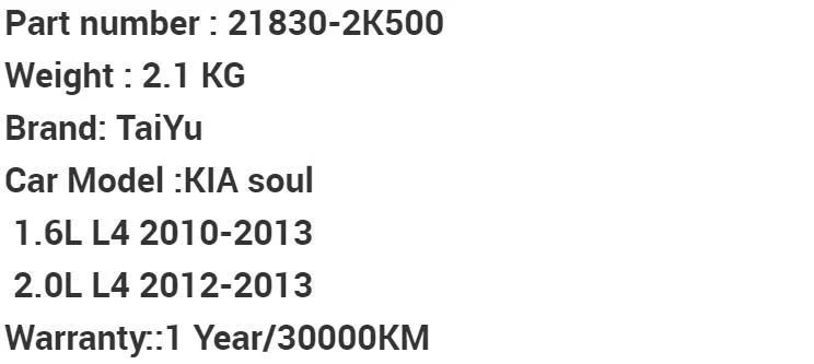 Auto Parts Rubber Engine Mount 21830-2K500 for 2010-2013 KIA Soul 1.6L L4