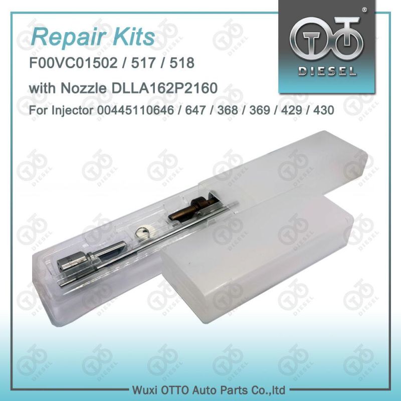 Repair Kits for Injector#0445110646 / 647 / 368 / 369 / 429 / 430, Nozzle#Dlla162p2160, Valve# F00vc01502 / 517 / 518, for VW / VW Amarok / Audi / BMW