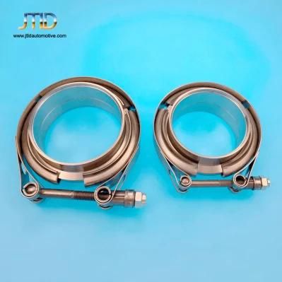 5&quot; Stainless Steel V Band Clamp with Male Female Flanges Universal for Downpipe Manifold Exhaust