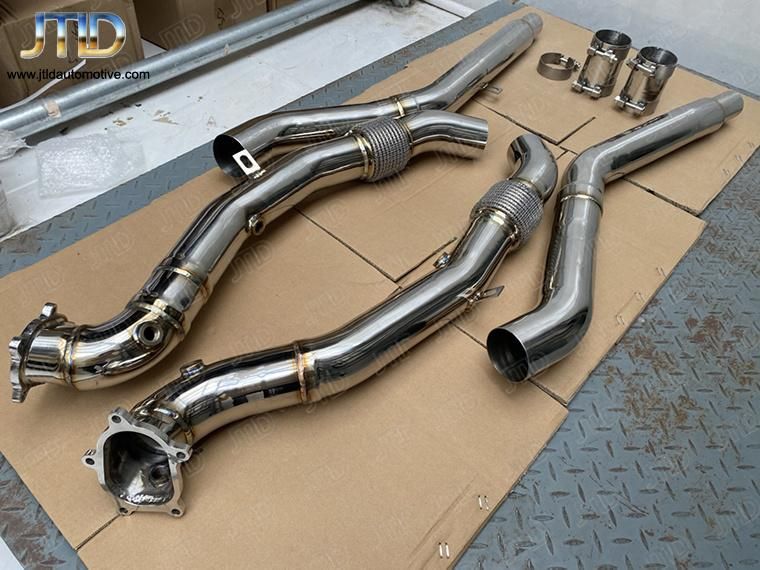 Turbo Downpipe Catless Exhaust Downpipe for Audi S6 RS6 S7 RS7 C7 A8 S8 V8 4.0 Tfsi 2012+ Exhaust Downpipe