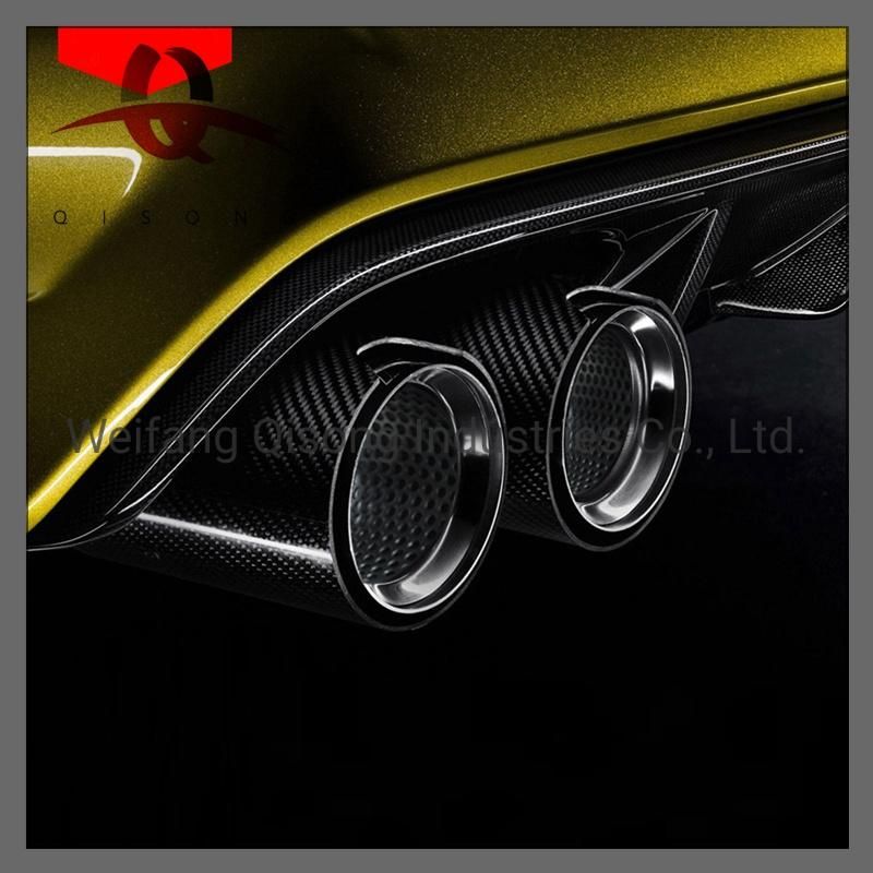 [Qisong] Auto Parts Classic Black Carbon Fiber Exhaust Tail Pipe for BMW M2 M3 M4 M5 F80 F8X