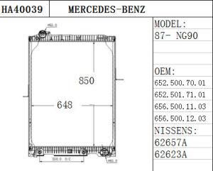 Heavy Duty Aluminum Truck Radiator for Mercedes-Benz