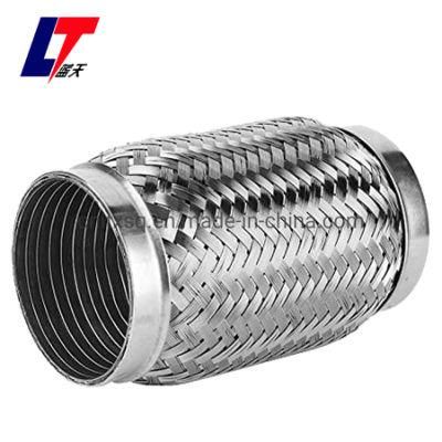 Universal Stainless Steel Metal Flexible Hose Exhaust Flex Pipe 2.5&quot;X8&quot; for Car Exhaust Muffler