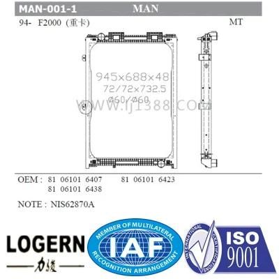 Car Assembly Radiator for Man F2000&prime;94-00 Mt 81061016423
