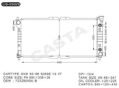 Suitable Aluminum Radiators for Mazda Mx6&prime;93-96 at Dpi: 1324