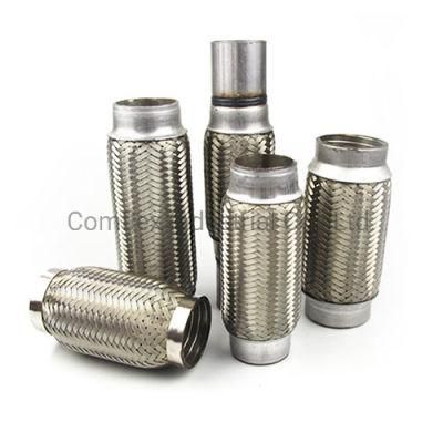 High Quality Stainless Steel Exhaust System Flexible Pipe Connector with Mesh Braid~