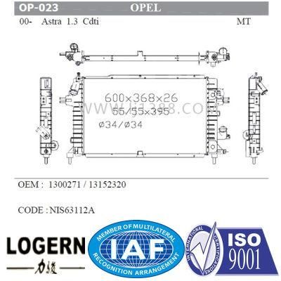 OEM: 1300271 Brazed Car Radiator for Opel Astra 1.3 Cdti&prime;00-