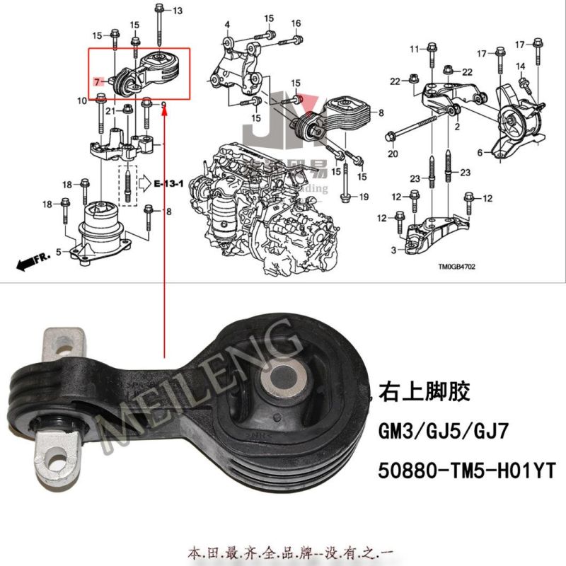 Auto Spare Parts Engien Mounting OEM 50880-TM5-H01 City 2009 Forhonda