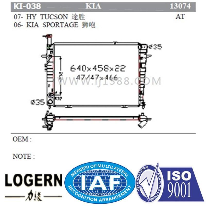 Dpi: 13074 Hyundai Tucson′07-/KIA Sportage′06- at Car Radiator Dpi: 13074