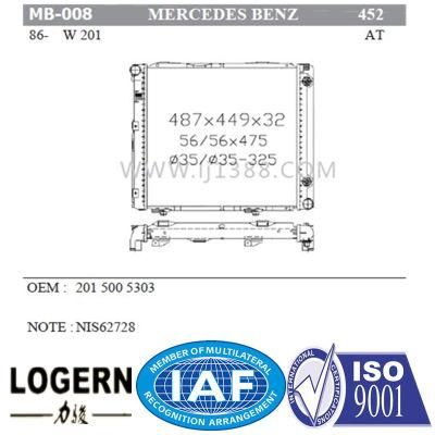 Radiator for Mercedes-Benz W201 at Dpi 452