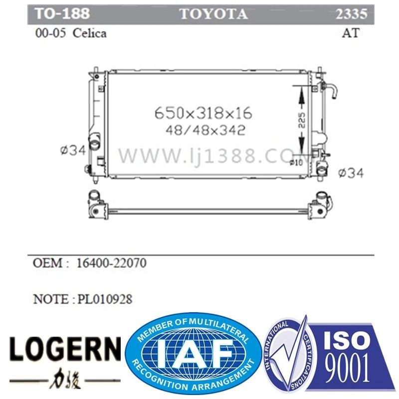 Japan Car Aluminum Radiator for Toyota Celica′00-05 at Dpi: 2335