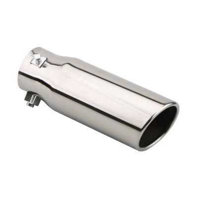Universal 2.75&quot; Inlet Silver Stainless Steel Single Pipe Exhaust Muffler