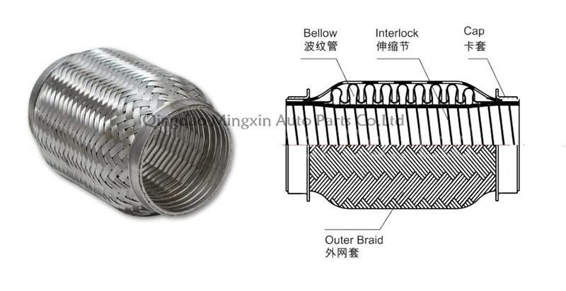 Interlock Stainless Steel Automobile Exhaust Flexible Bellow/Connector/Joints/Pipe SS304