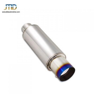 2.5 Inch Inlet 4 Inch Outlet Universal Exhaut Muffler Blue Burnt Tip Exhaust Muffler