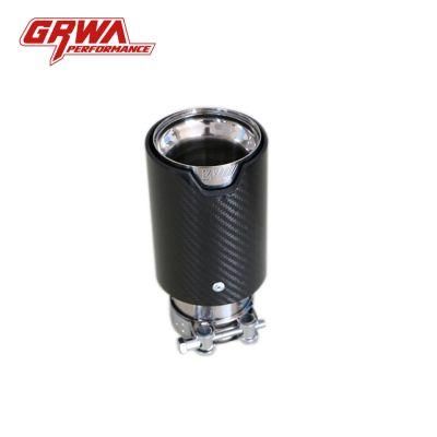 Grwa Stainless Steel Carbon Fiber Exhaust Tip Universal