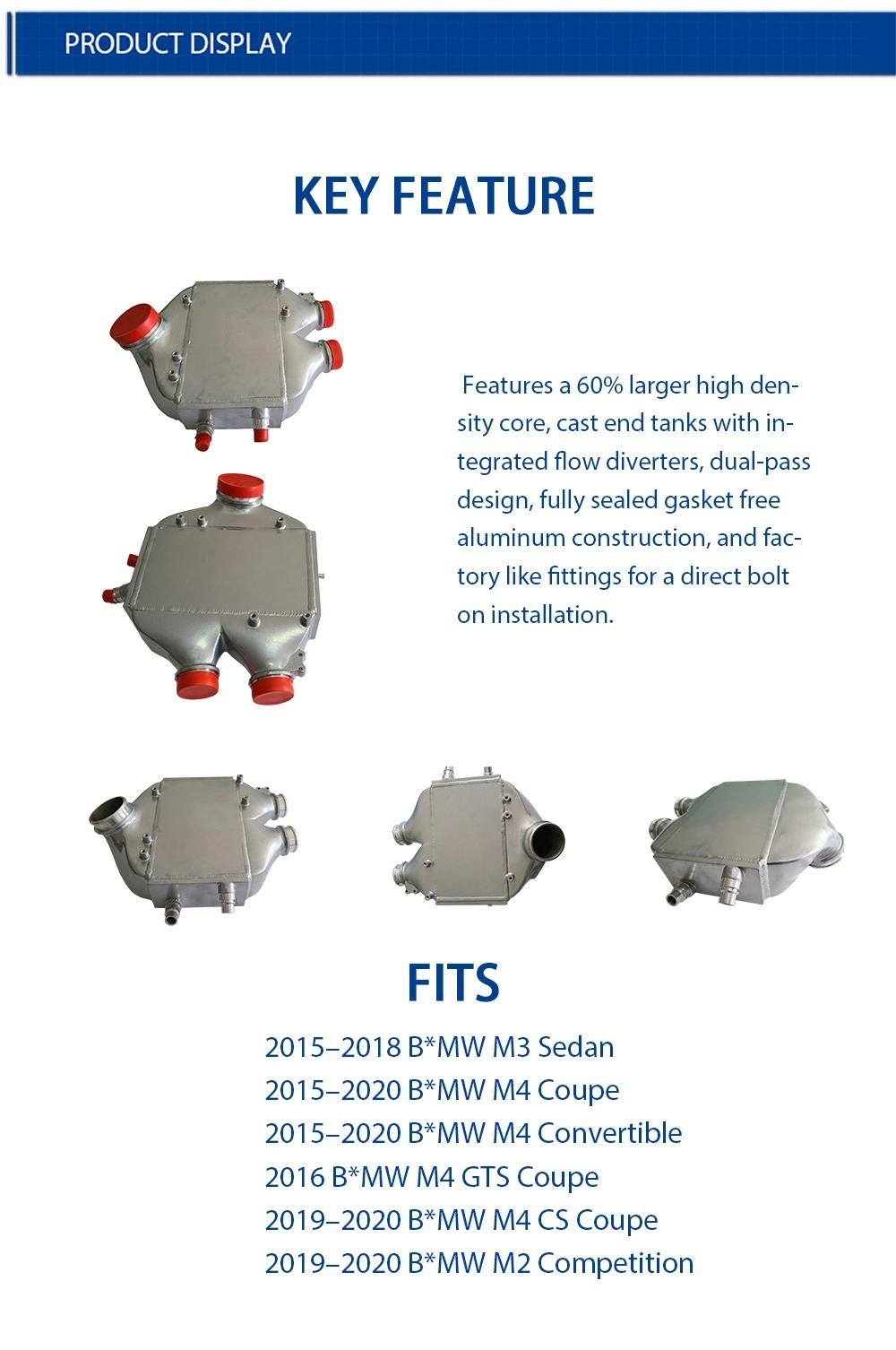 Car High-Efficiency Cooling Intercooler Is Suitable for M3 M4 and S55 Engine F80 F82 F83 F87 Chassis