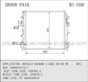 Auto Radiator for Renault 38008 (RE-008)