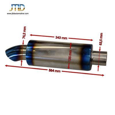 2.5 Inch Inlet Titanium Silencer Muffler Stainless Steel Blue Burned Exhaust Muffler