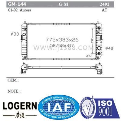 GM-144 Dpi 2492 Car Aurora Radiator at 2001 2002