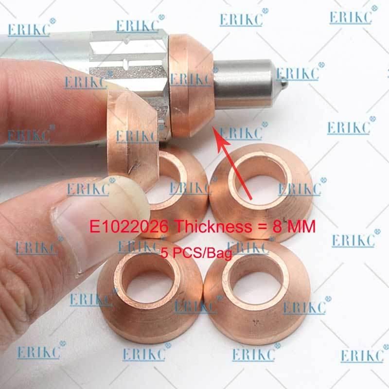 Erikc Denso Common Rail Injector Copper Shim E1022026 Injector Copper Washer Thicknes 8 mm 5 PCS/Bag