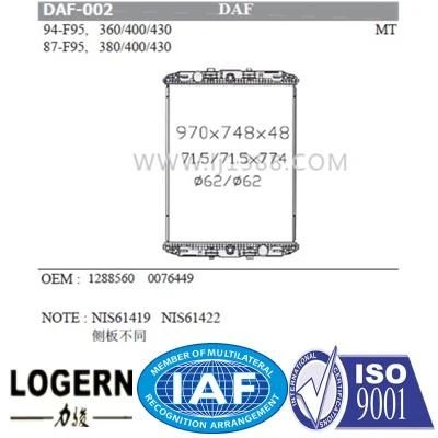 Daf-002 Aluminum Heat Transfer Radiator for Daf F95/400/Ws225/310&prime;87-00 Mt