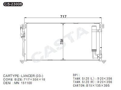 Auto Parts Condenser for Mitsubishi Lancer (03-)