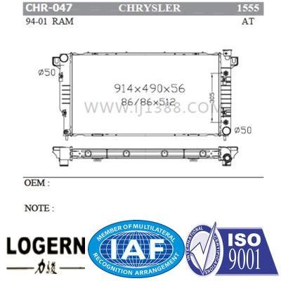 Chr-047 Car Parts Aluminum Radiator for Chrysler Ram&prime;94-01 at Dpi: 1555