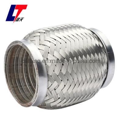 Stainless Cap 2.5 Inch Braided Flex Exhaust Pipe with Interlock