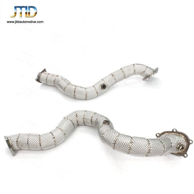 304 Ss Factory Price Heatshield Exhaust Downpipe for Audi RS6